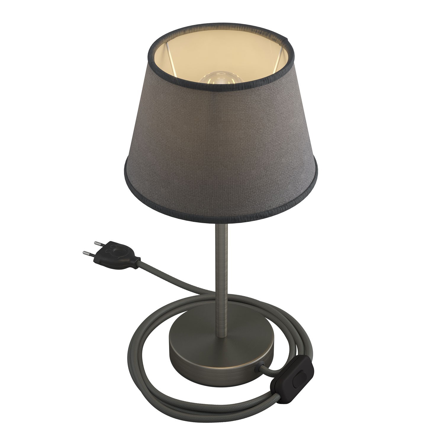 Alzaluce with Impero lampshade, metal table lamp