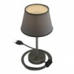 Alzaluce with Impero lampshade, metal table lamp