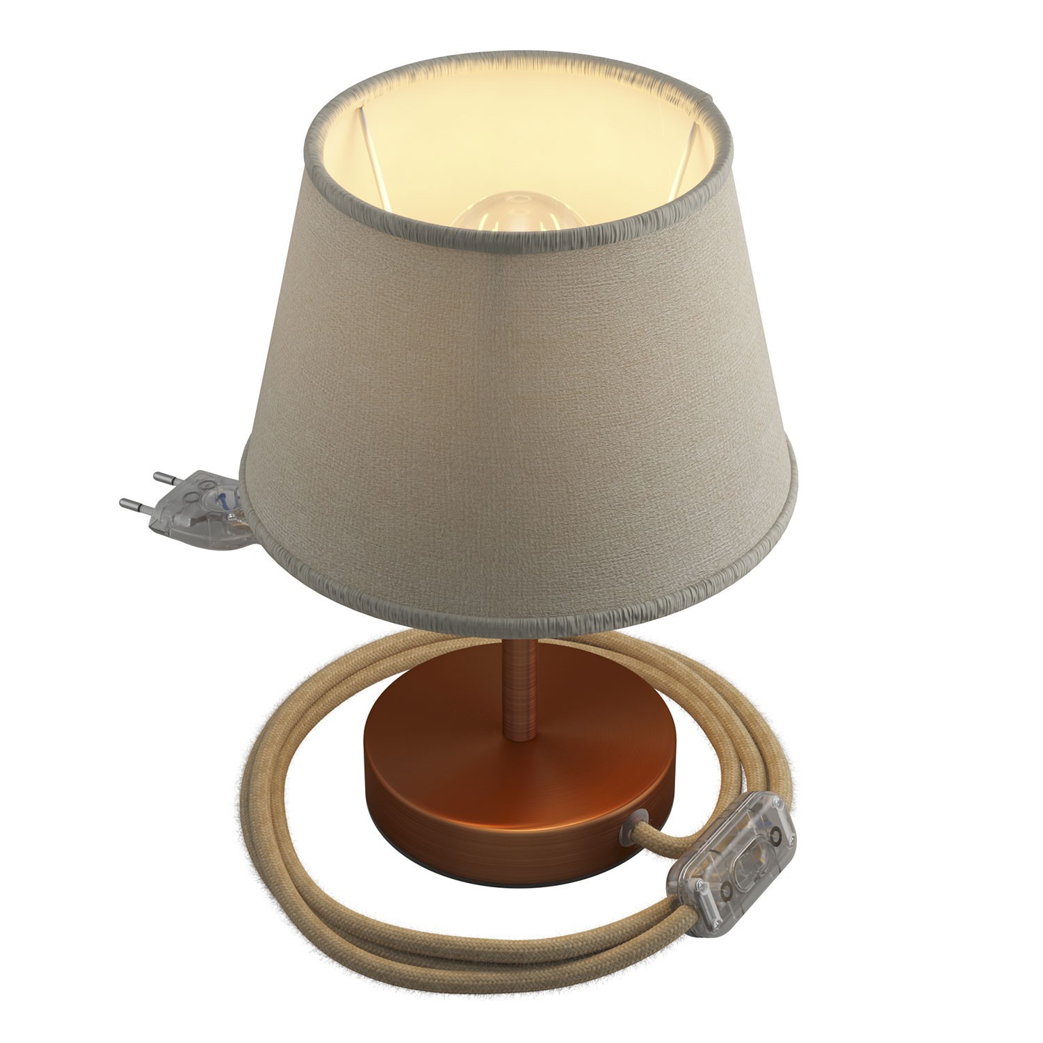 Alzaluce with Impero lampshade, metal table lamp