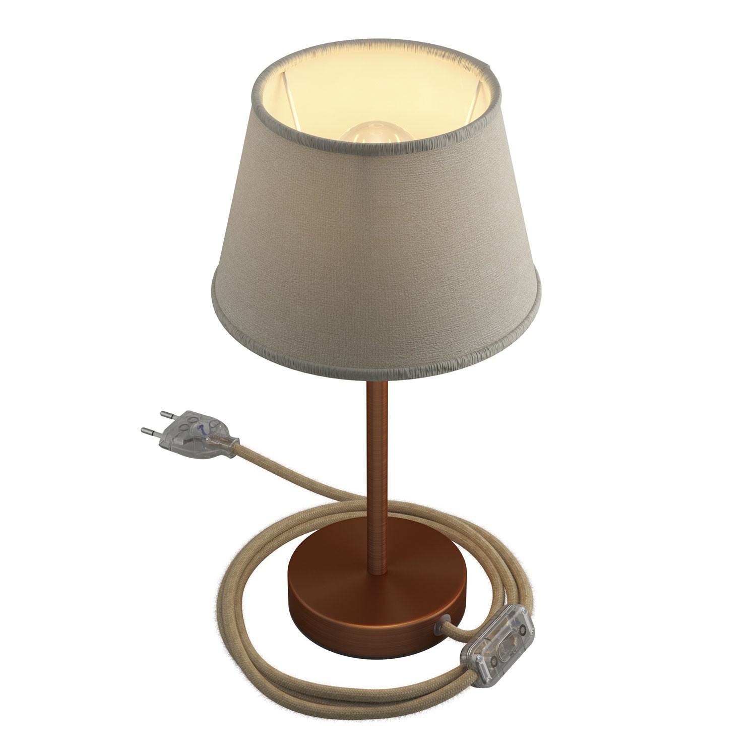 Alzaluce with Impero lampshade, metal table lamp