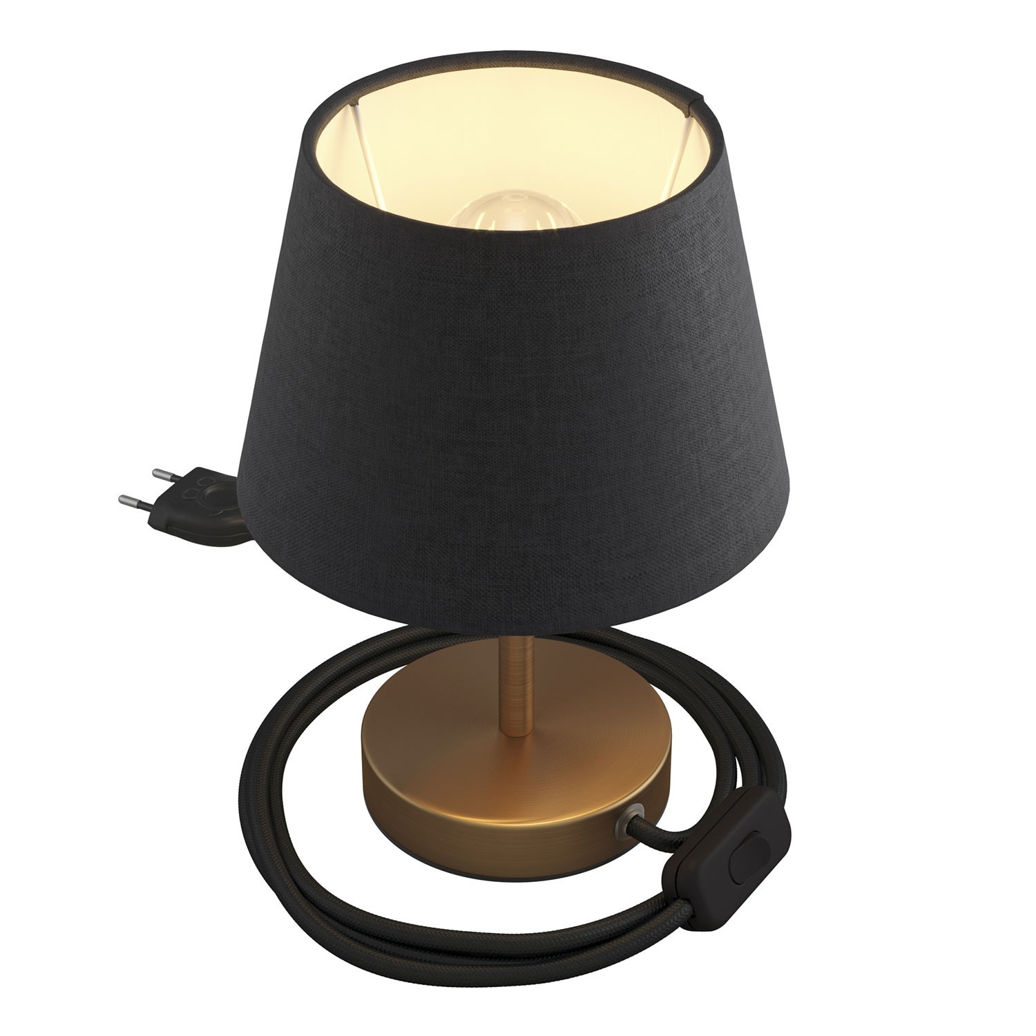 Alzaluce with Impero lampshade, metal table lamp