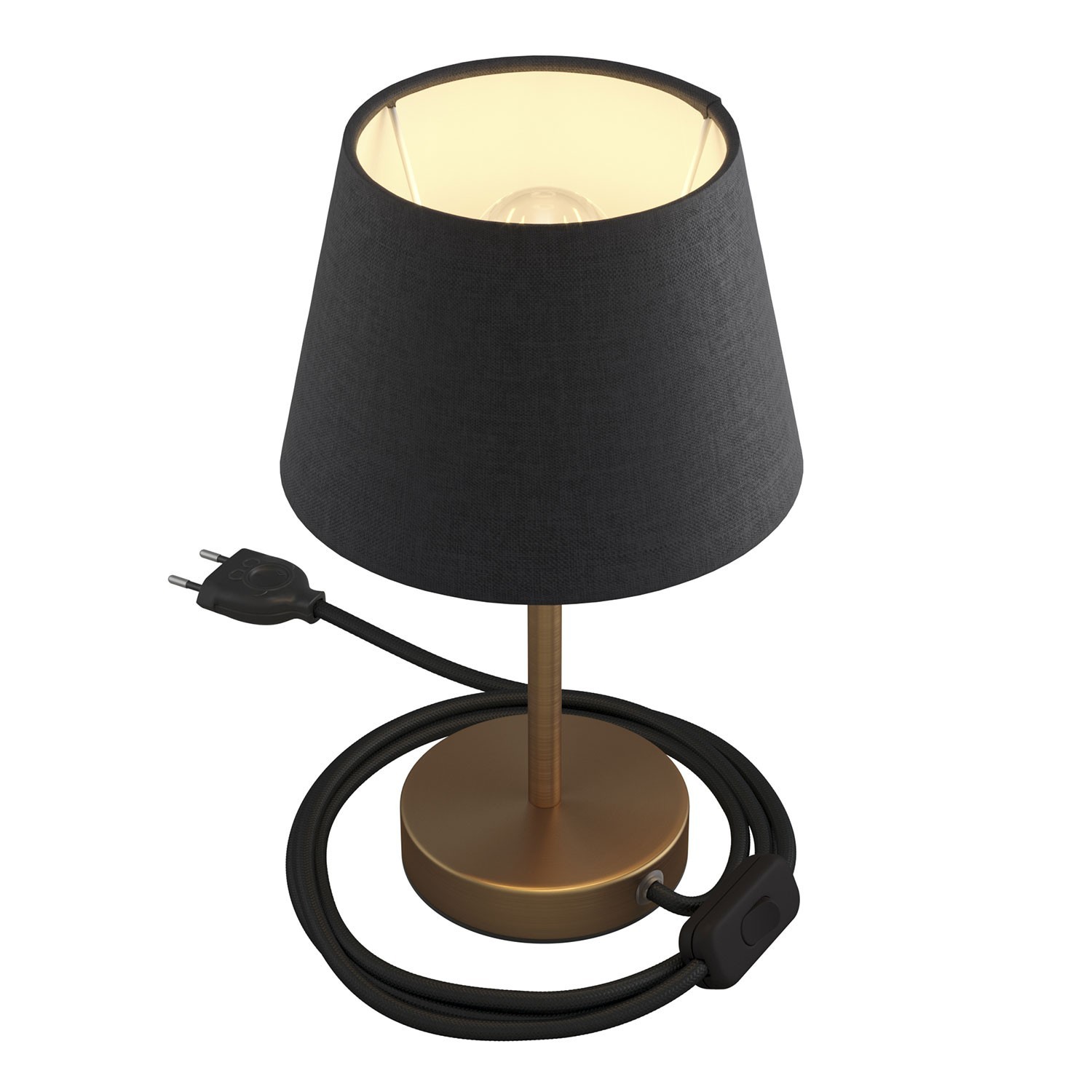 Alzaluce with Impero lampshade, metal table lamp