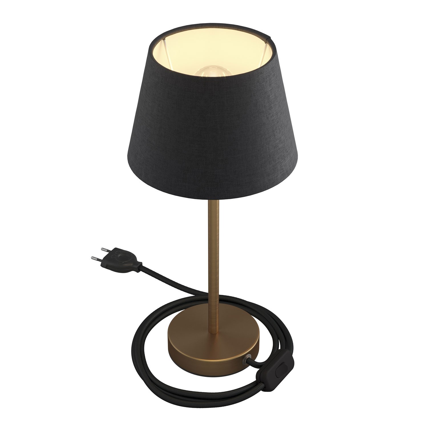 Alzaluce with Impero lampshade, metal table lamp