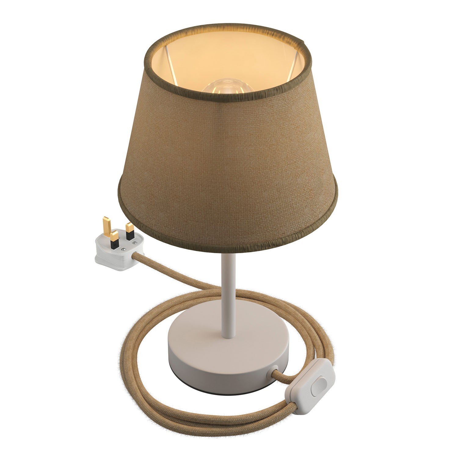 Alzaluce with Impero lampshade, metal table lamp