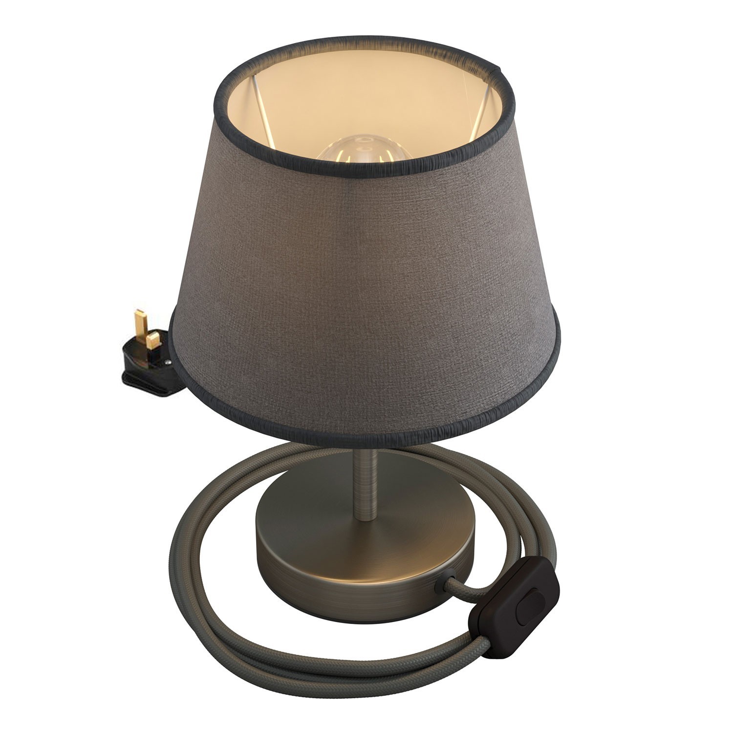 Alzaluce with Impero lampshade, metal table lamp