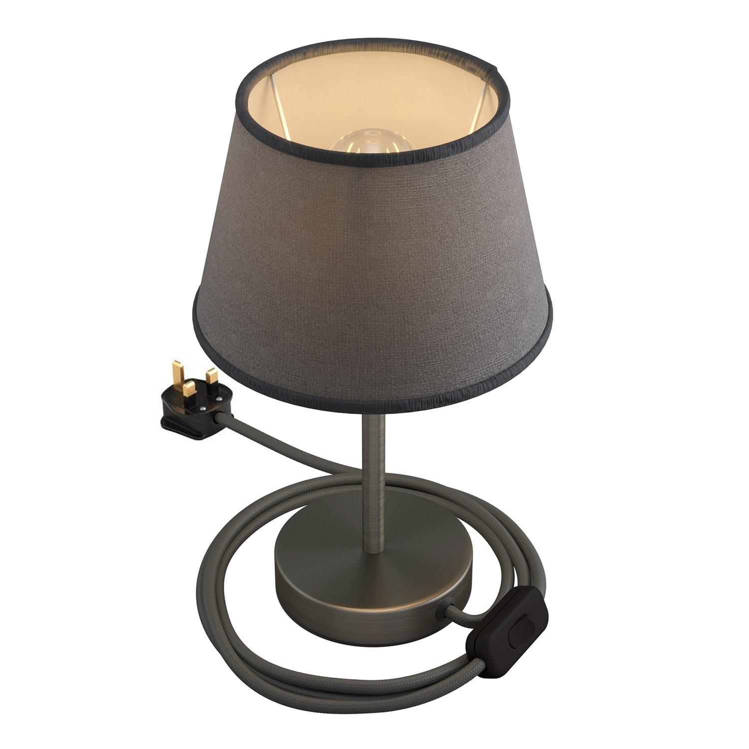 Alzaluce with Impero lampshade, metal table lamp