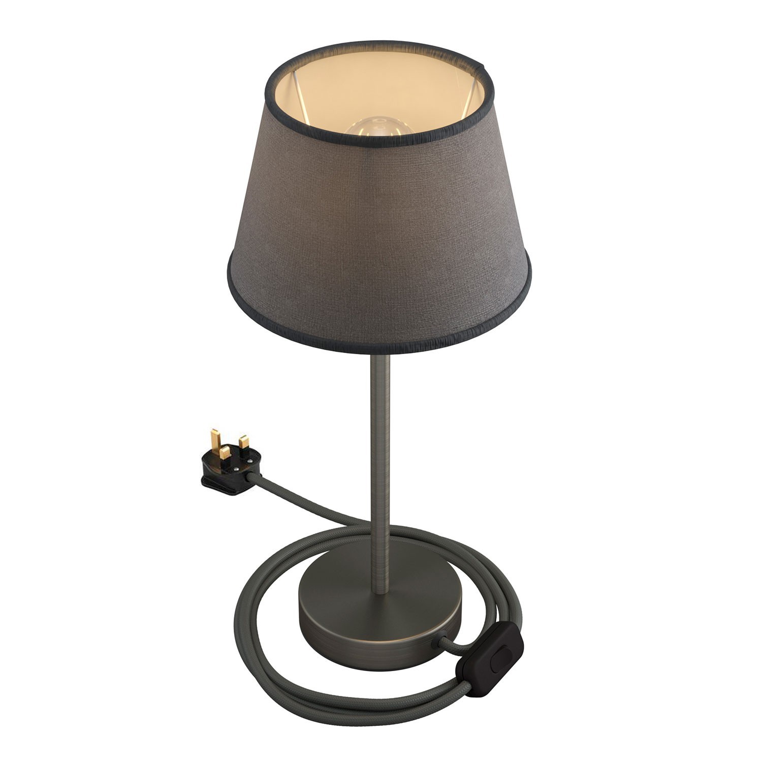 Alzaluce with Impero lampshade, metal table lamp