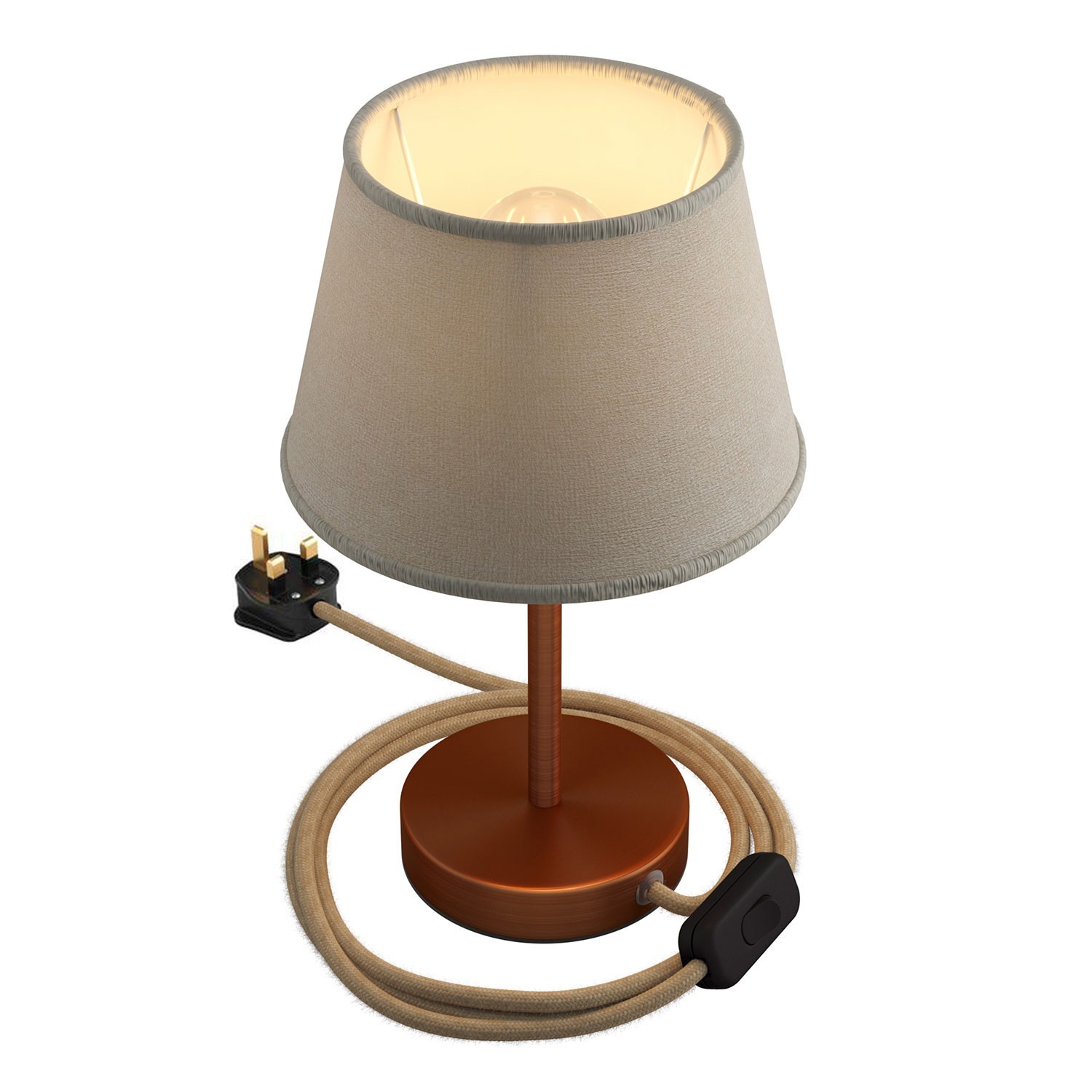 Alzaluce with Impero lampshade, metal table lamp