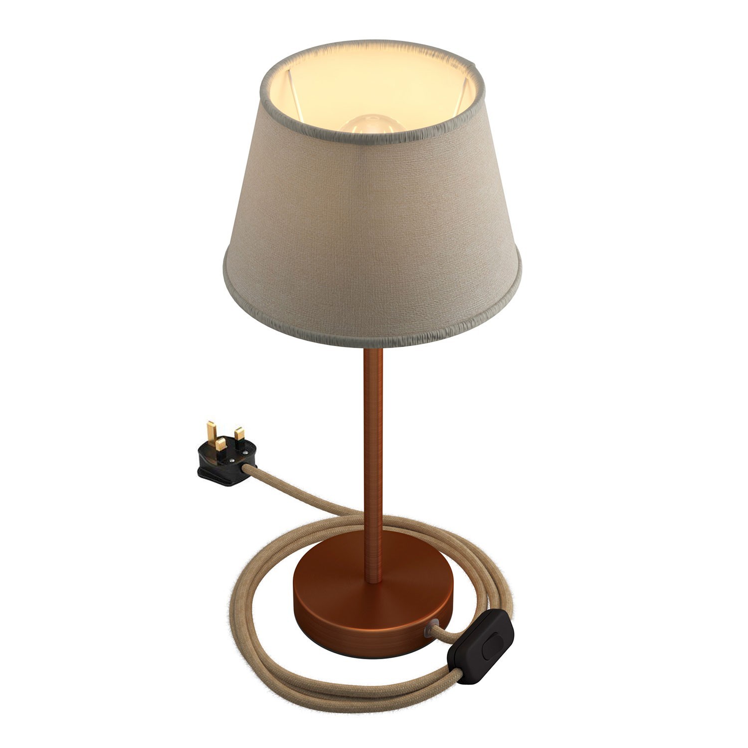 Alzaluce with Impero lampshade, metal table lamp