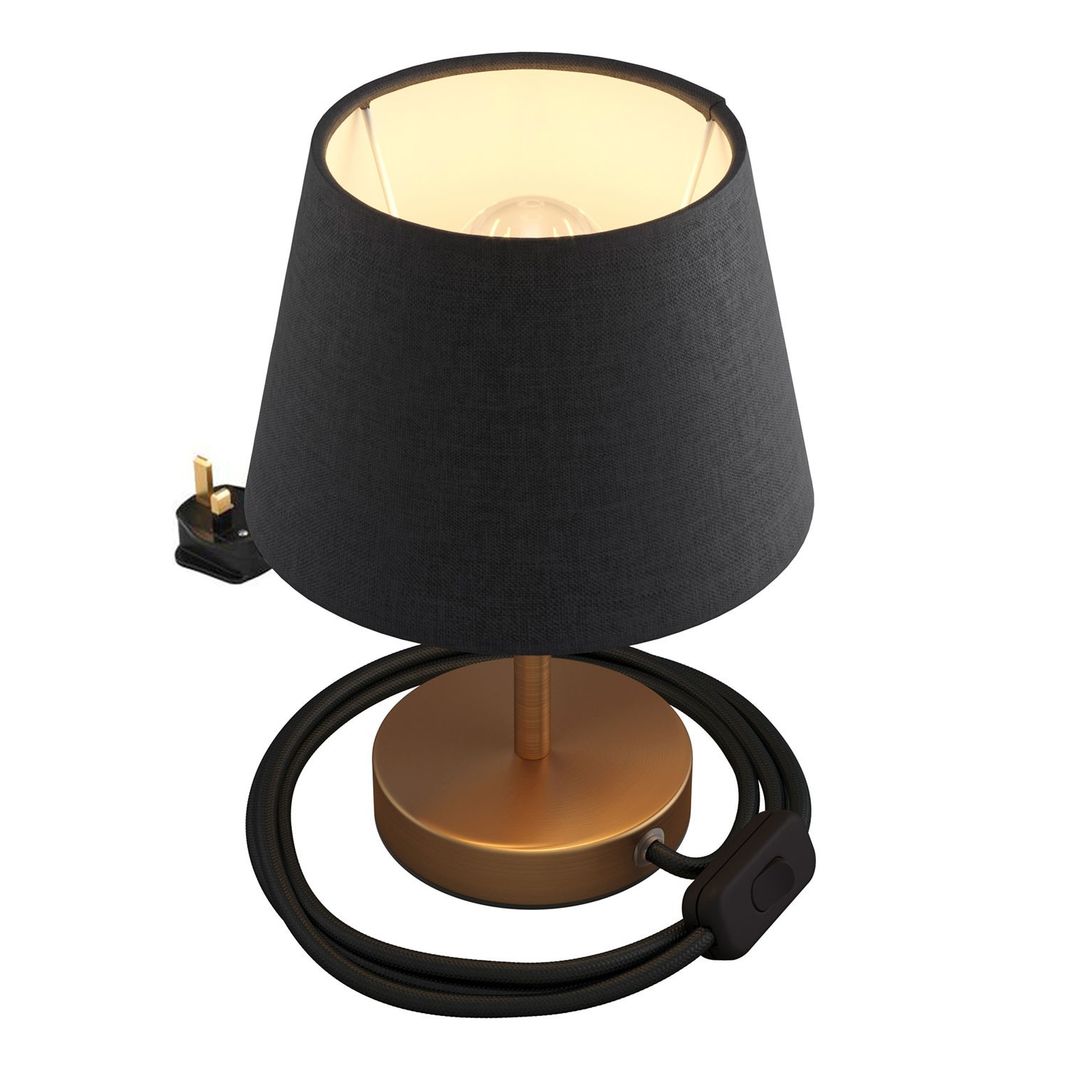 Alzaluce with Impero lampshade, metal table lamp