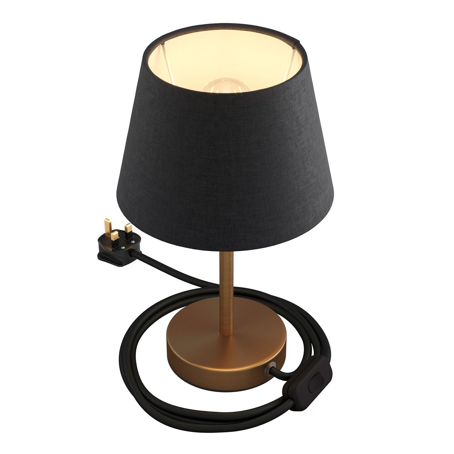 Alzaluce with Impero lampshade, metal table lamp