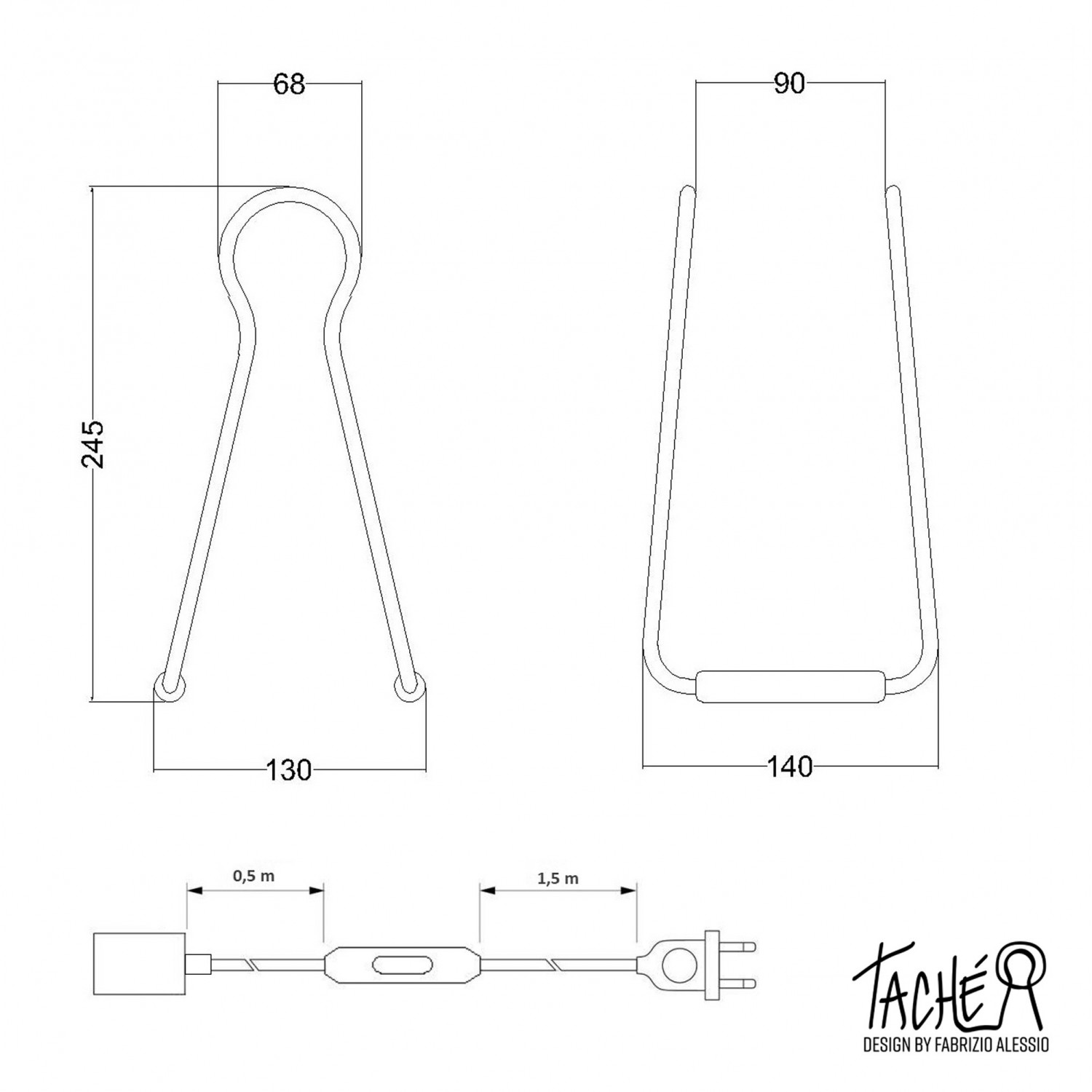 Lámpara de mesa Taché Metal