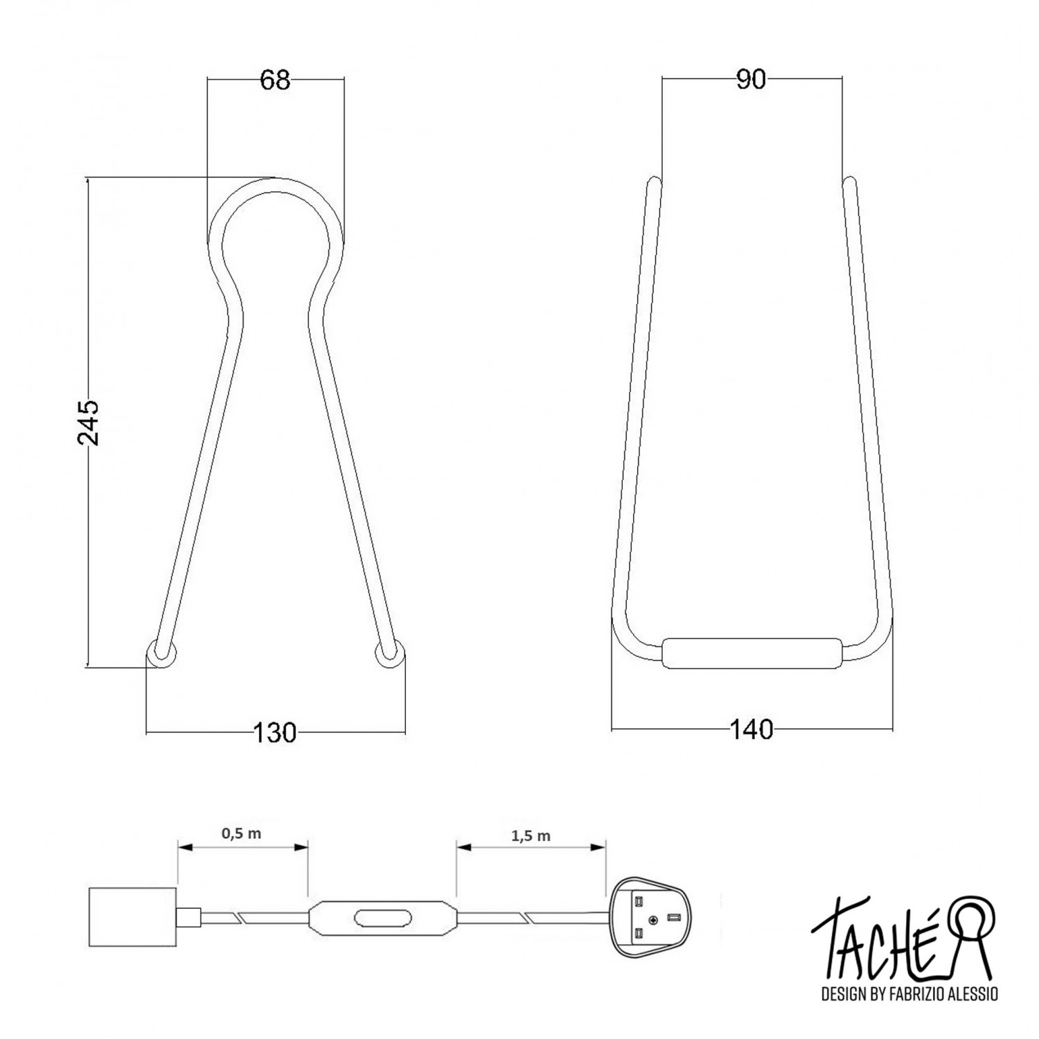 Lámpara de mesa Taché Metal