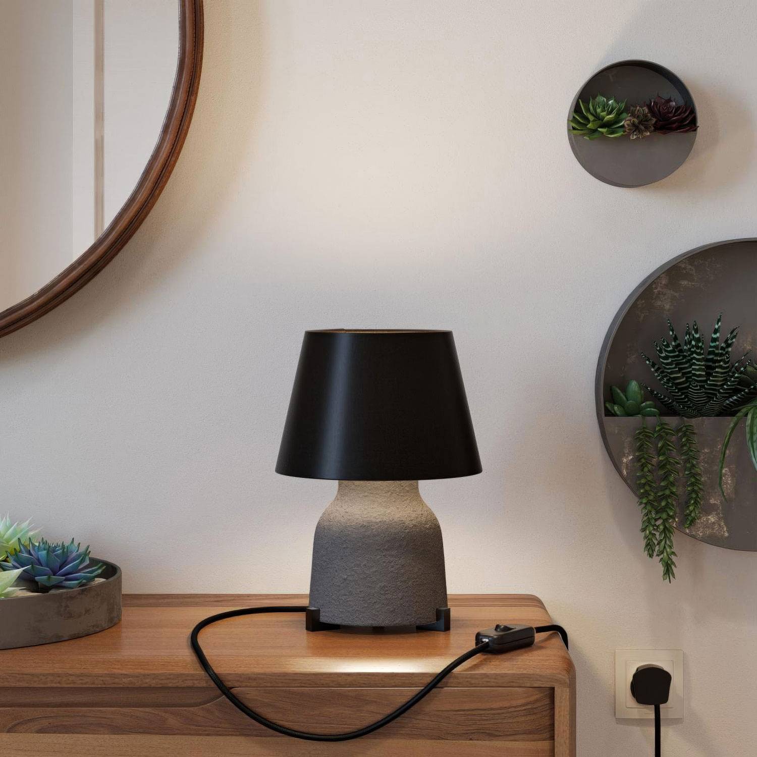 Vaso ceramic table lamp with Impero lampshade