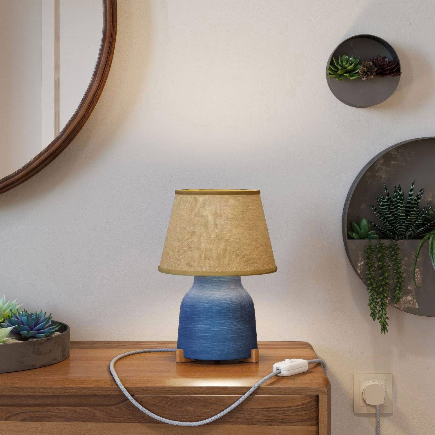 Vaso ceramic table lamp with Impero lampshade