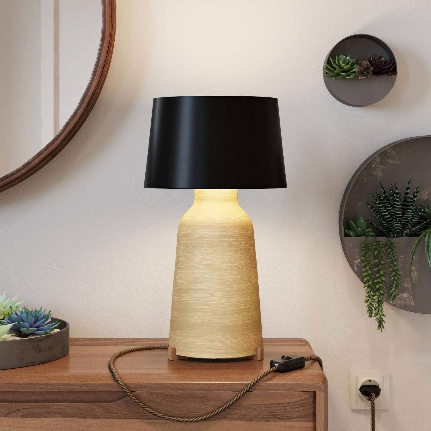 Bottiglia ceramic table lamp with Athena lampshade