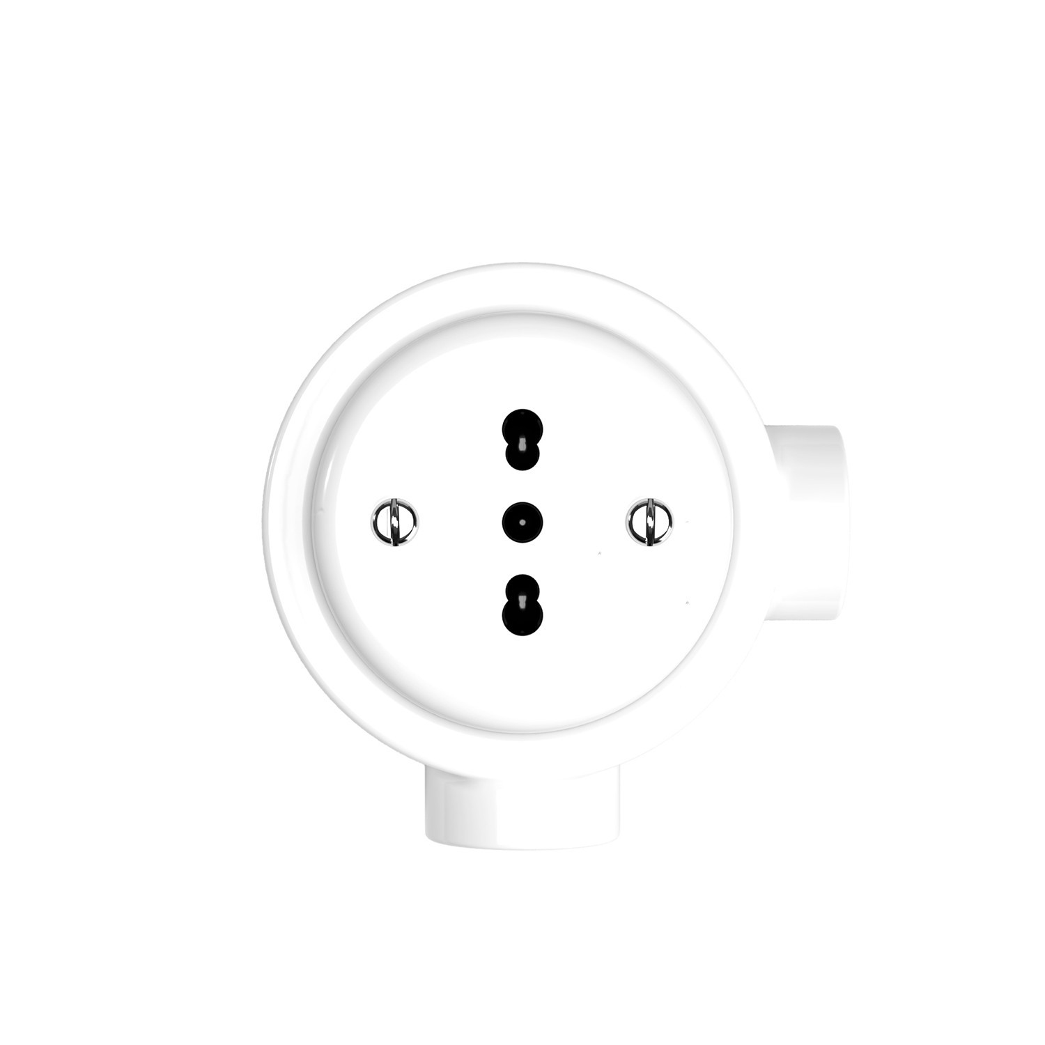 Italian double two-way socket kit 10/16A for wall and base for Creative-Tubes in porcelain