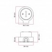 Italian double two-way socket kit 10/16A for wall and base for Creative-Tubes in porcelain