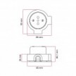 Italian double two-way socket kit 10/16A for wall and base for Creative-Tubes in porcelain