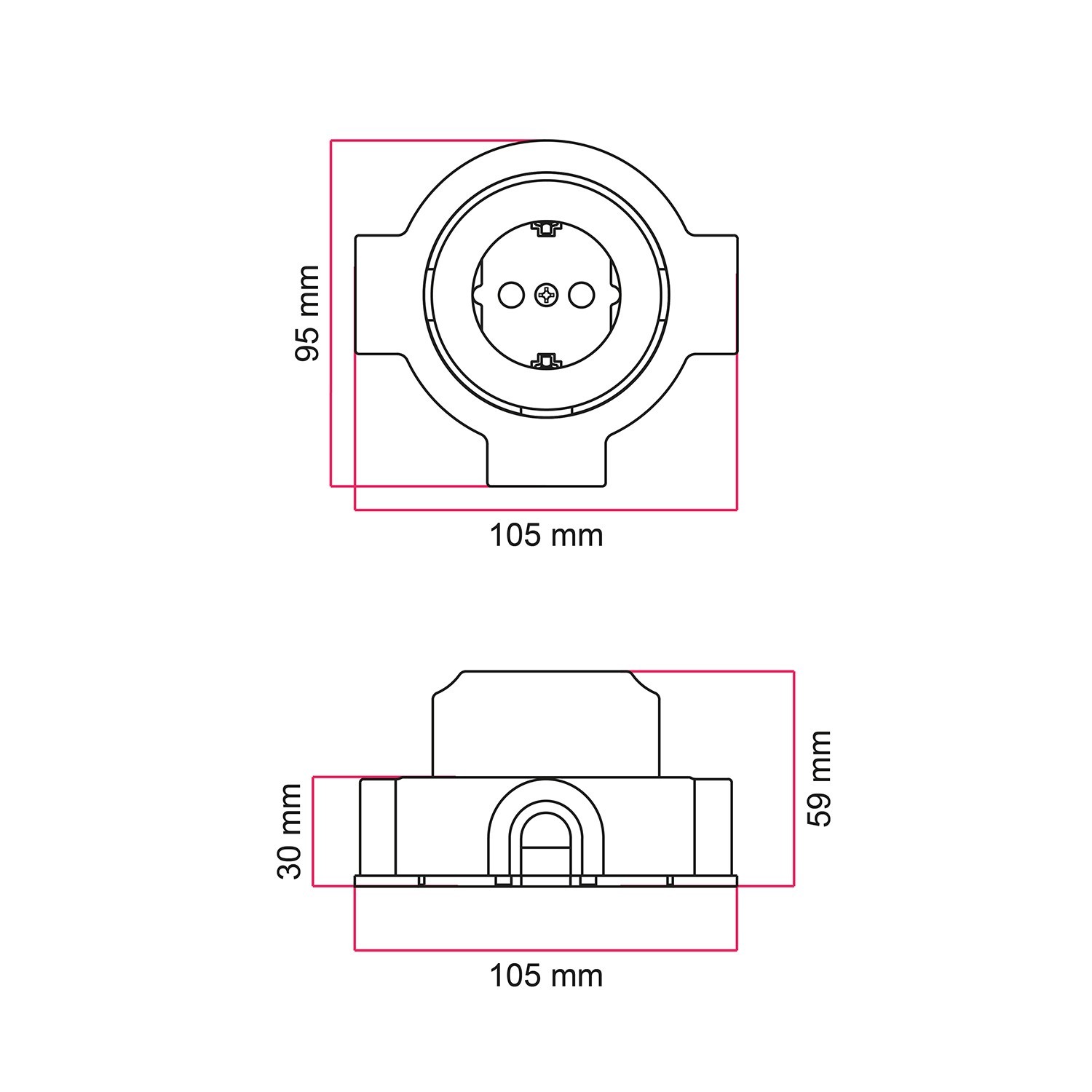 Schuko wall socket kit and porcelain base for Creative-Tubes