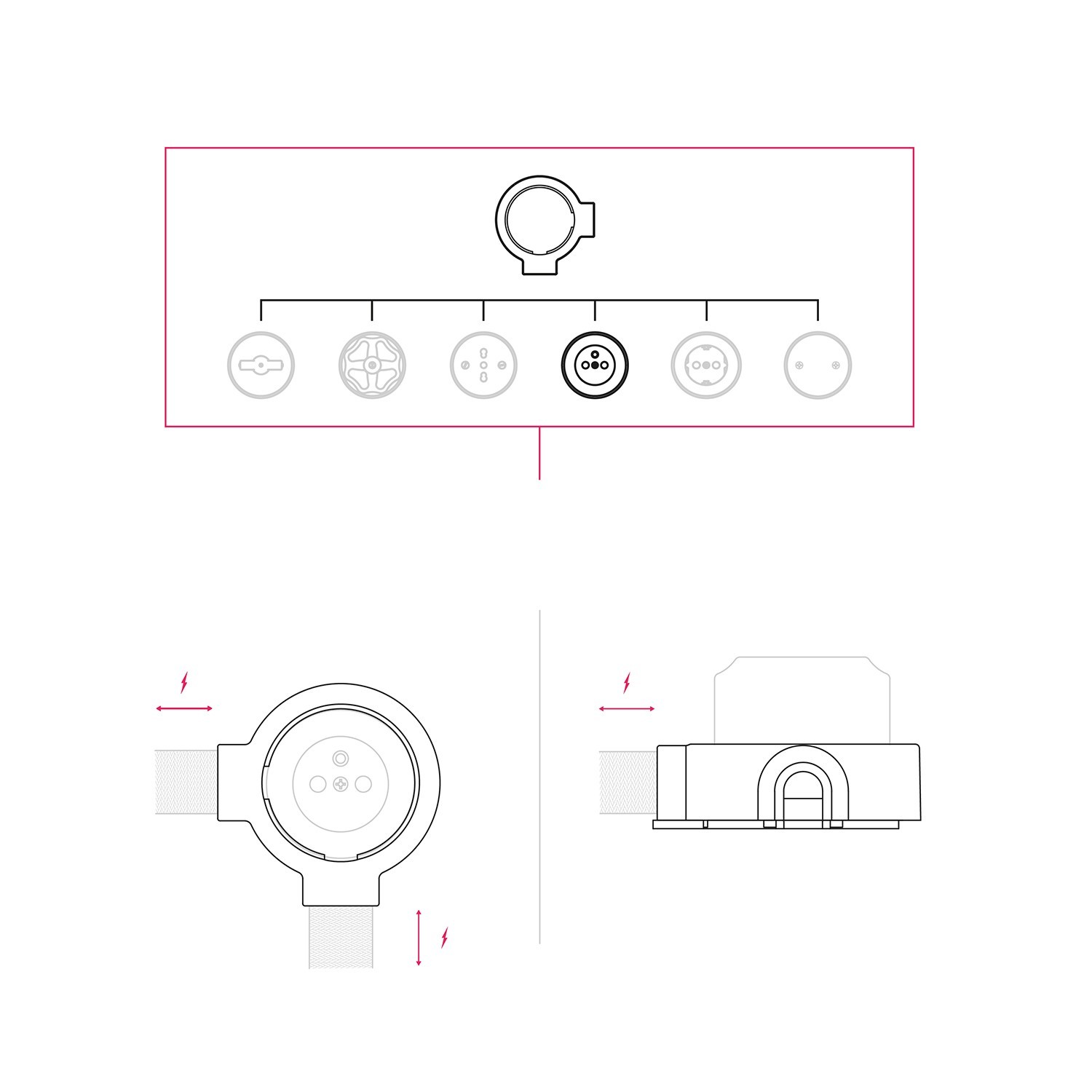 French type wall mounted kit and porcelain base for Creative-Tubes