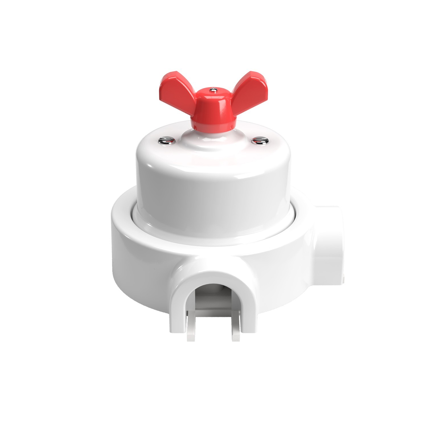 Switch/Diverter kit with butterfly nut and base for Creative-Tubes in white porcelain