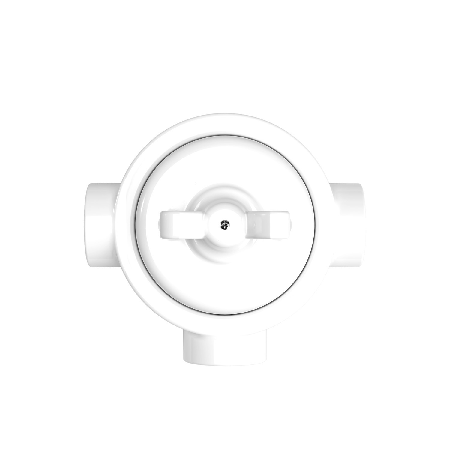 Switch/Diverter kit with butterfly nut and base for Creative-Tubes in white porcelain