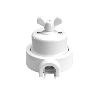 Switch/Diverter kit with butterfly nut and base for Creative-Tubes in white porcelain