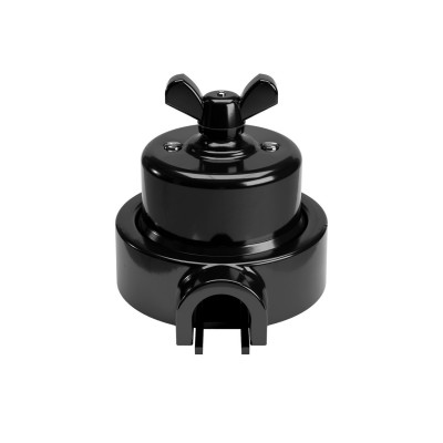 Switch/Diverter kit with butterfly nut and base for Creative-Tubes in black porcelain