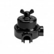 Switch/Diverter kit with butterfly nut and base for Creative-Tubes in black porcelain