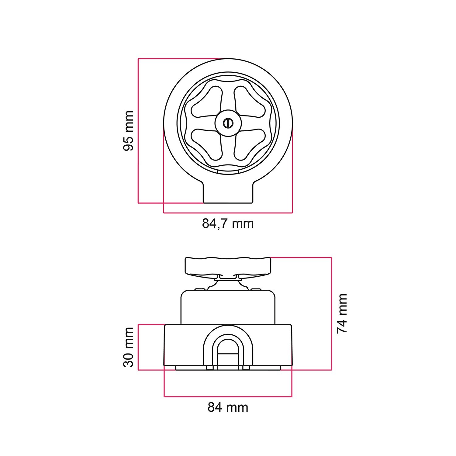 Kit interruptor/desviador con pomo y base para Creative-Tubes en porcelana blanca