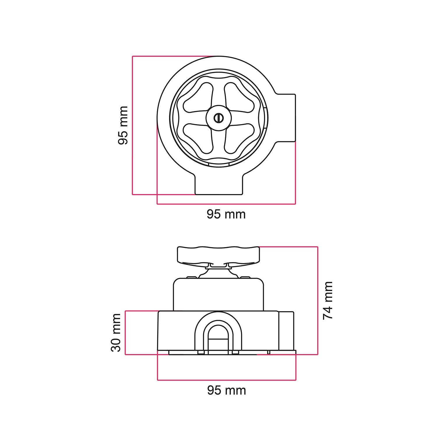 Switch/Diverter kit with knob and base for Creative-Tubes in white porcelain