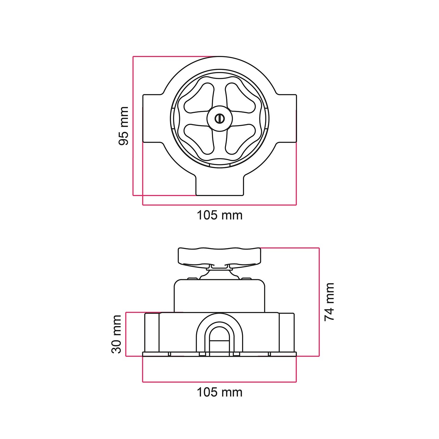 Switch/Diverter kit with knob and base for Creative-Tubes in white porcelain