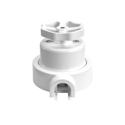 Switch/Diverter kit with knob and base for Creative-Tubes in white porcelain