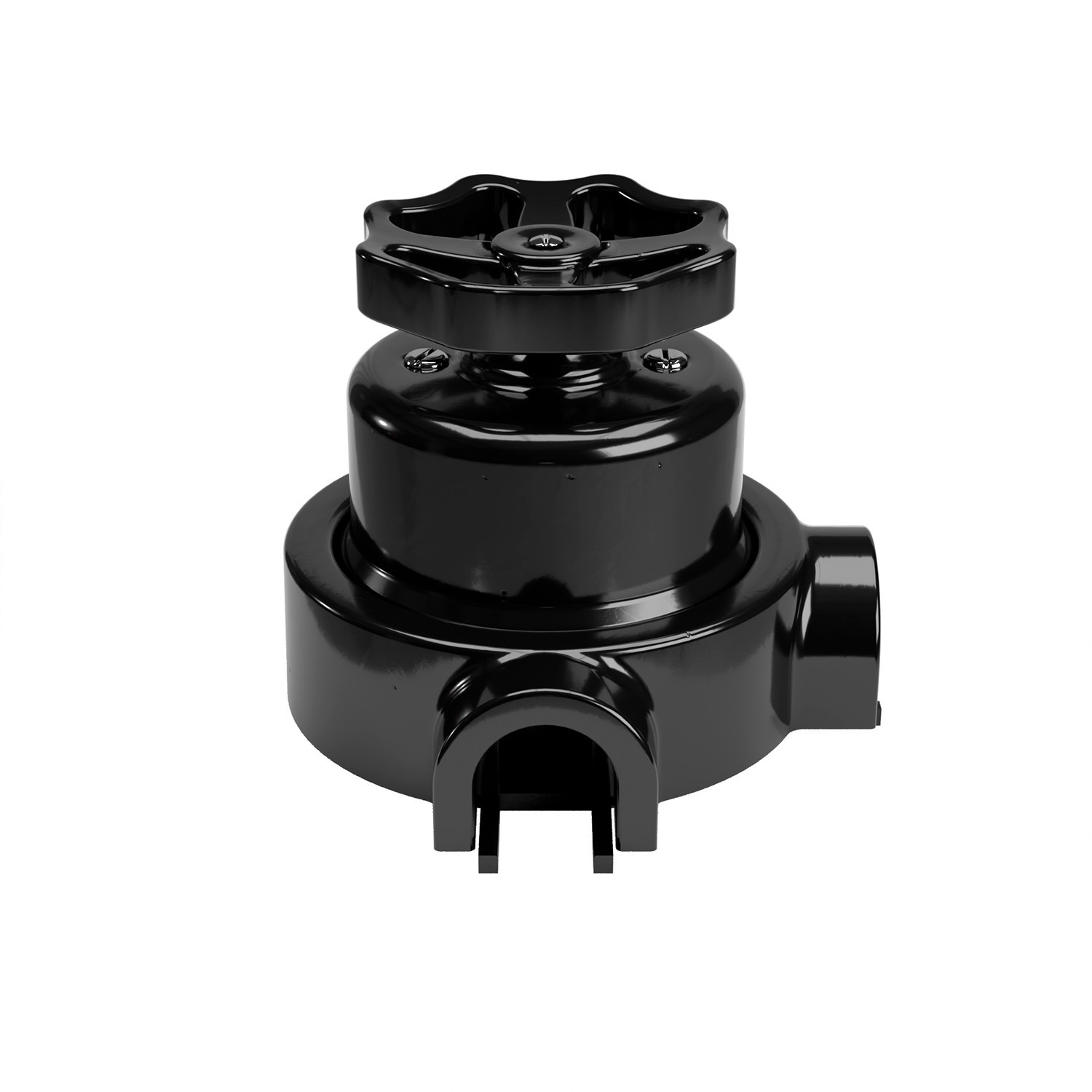 Switch/Diverter kit with knob and base for Creative-Tubes in black porcelain