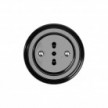 Italian double-pole socket kit 10/16A with wall and porcelain base