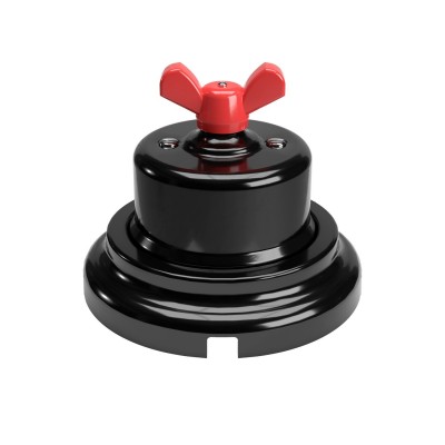 Switch/Diverter kit with butterfly nut and base in black porcelain
