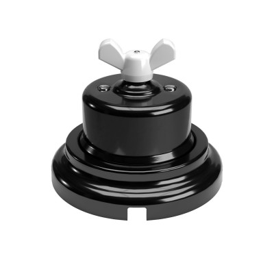 Switch/Diverter kit with butterfly nut and base in black porcelain