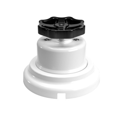 Switch/Diverter kit with knob and base in white porcelain