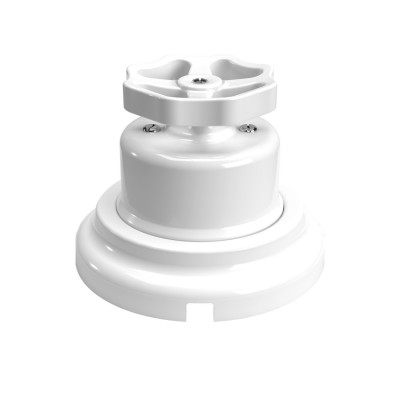 Switch/Diverter kit with knob and base in white porcelain