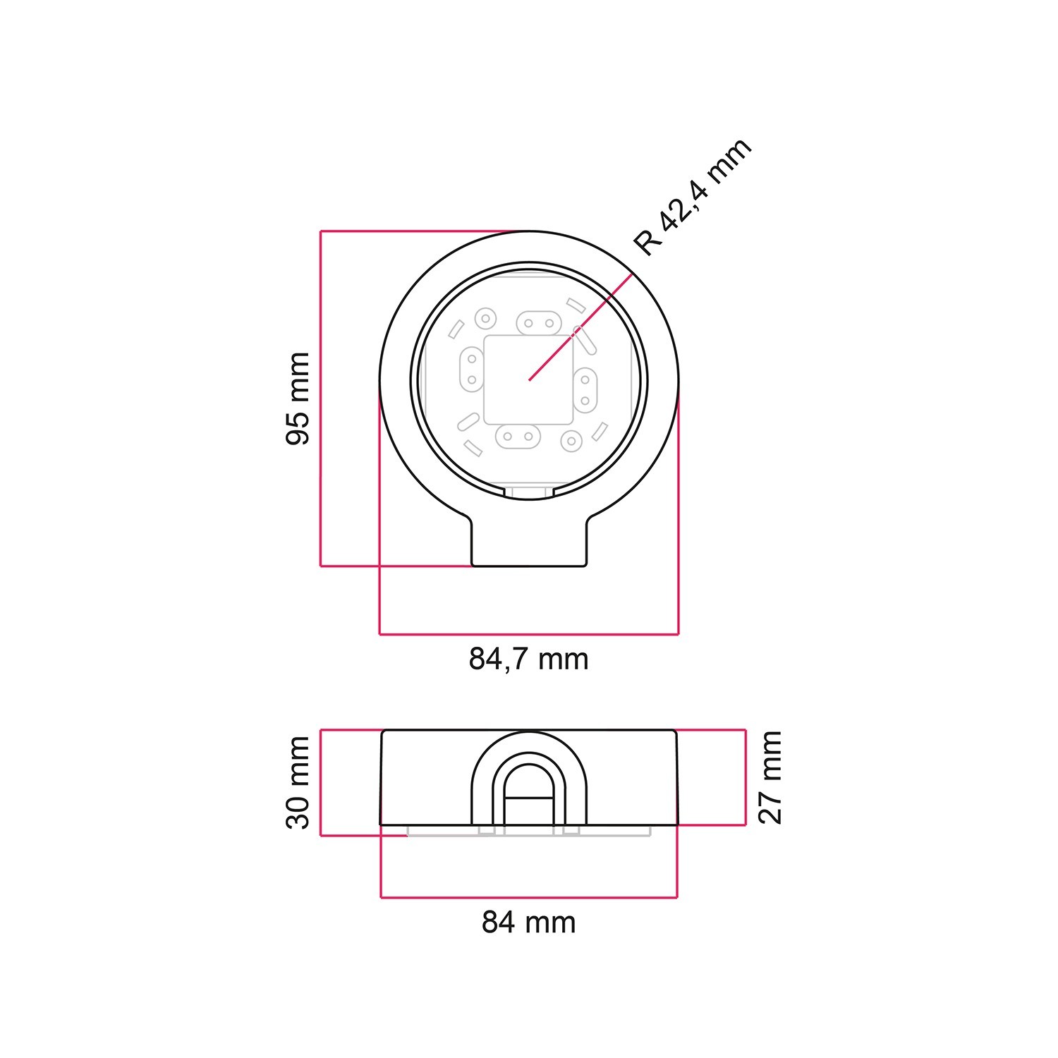 Porcelain base for electrical socket and switch/diverters compatible with Creative-Tubes - from 1 to 4 outputs