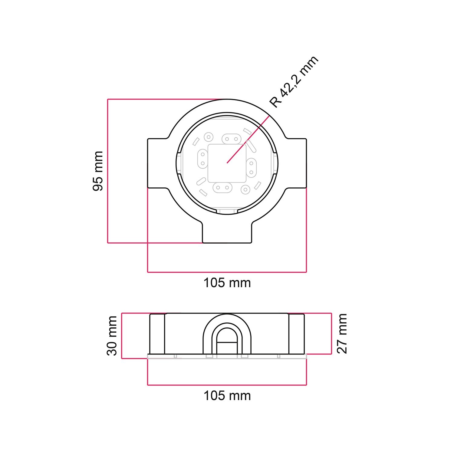 Base de porcelana para toma de corriente e interruptor/desviador compatible con Creative-Tubes - de 1 a 4 salidas