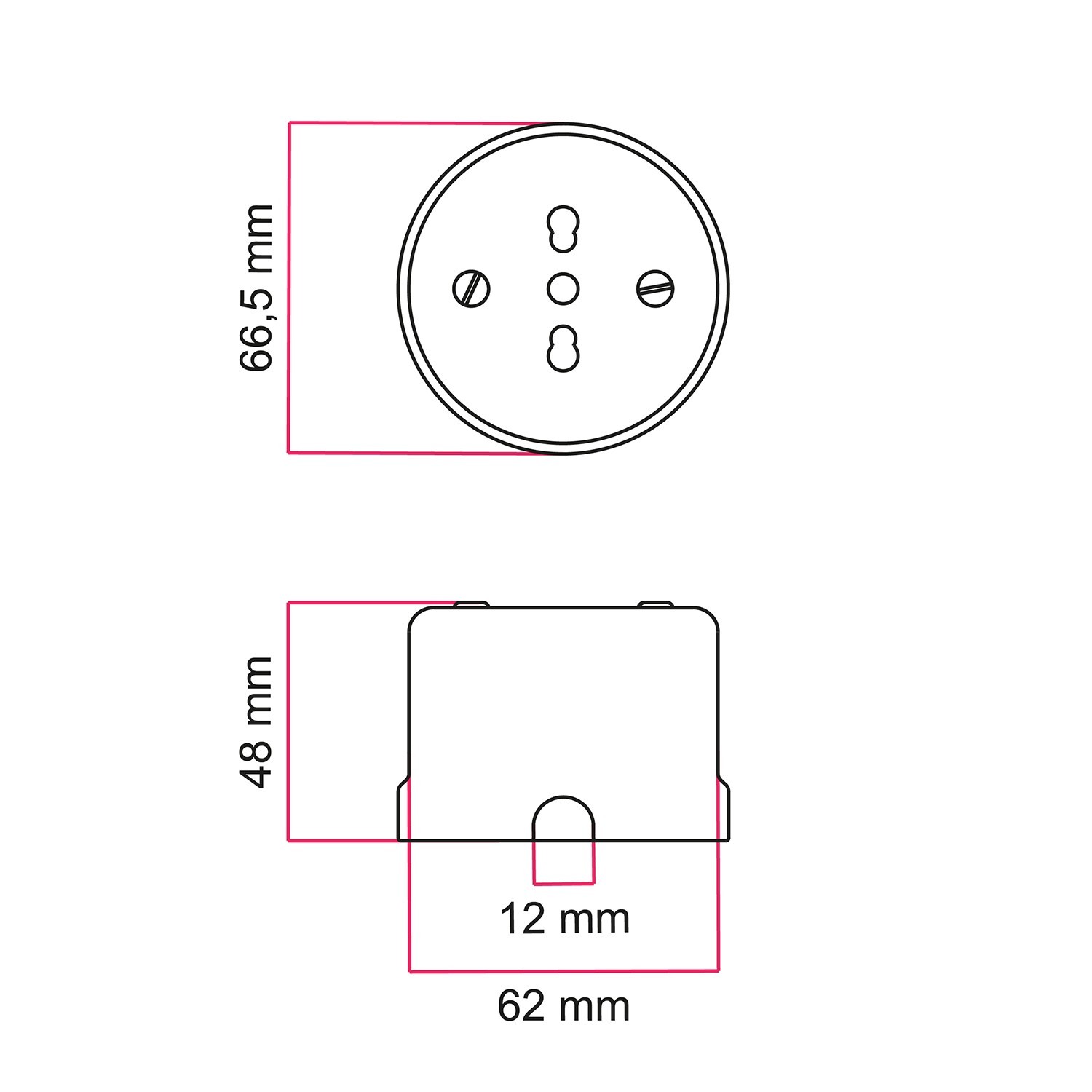 Porcelain Italian 10/16A wall socket