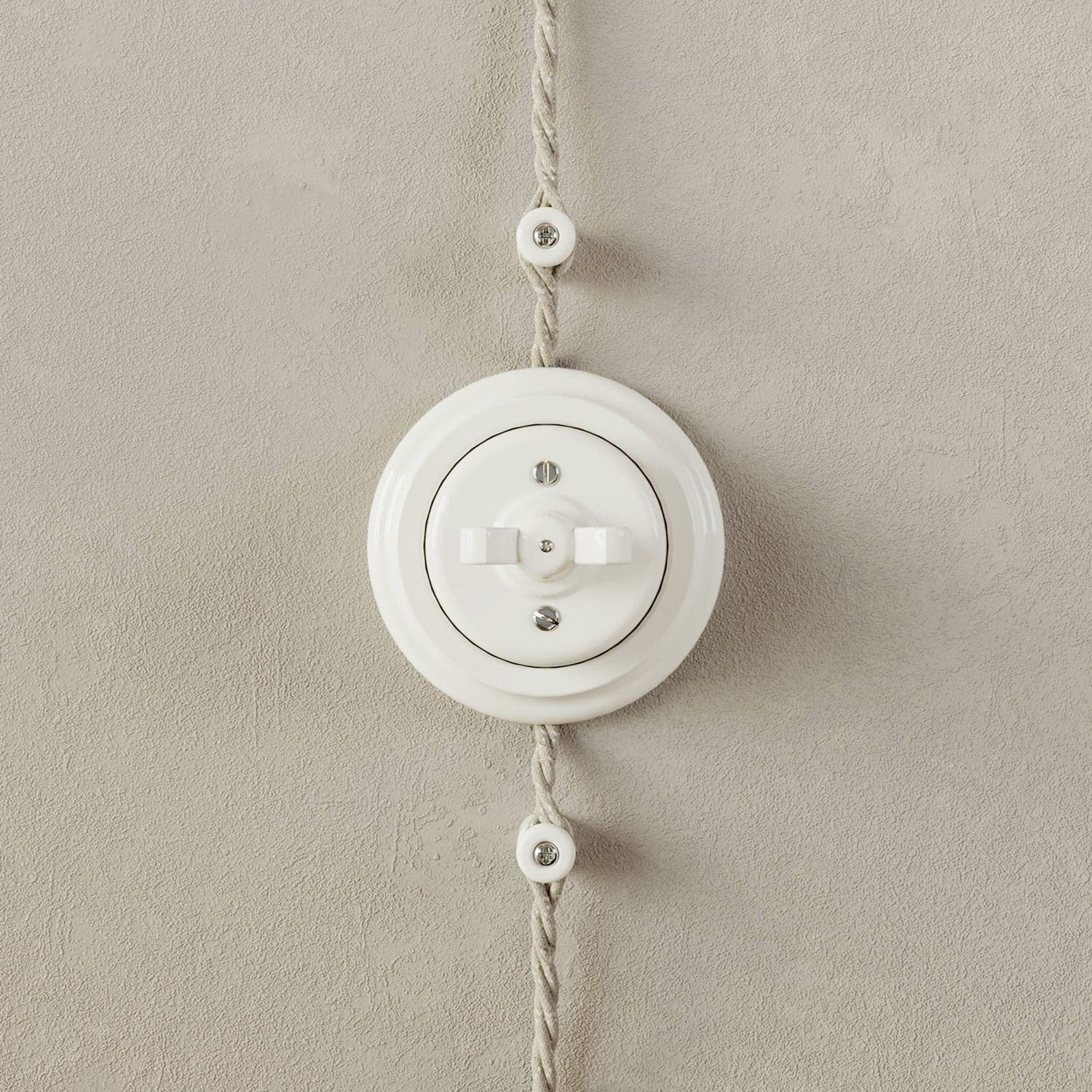 Porcelain base for electrical socket and switch/diverters