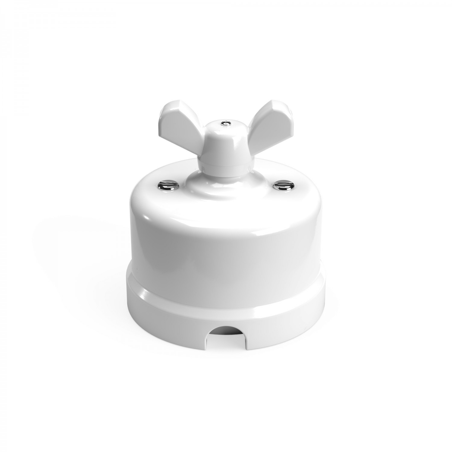 Switch/Diverter in white porcelain with butterfly nut