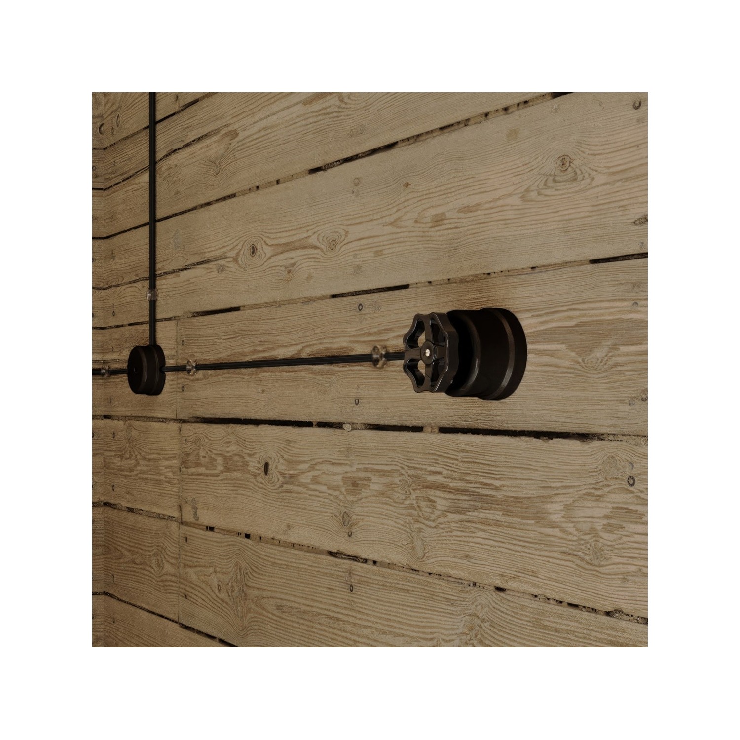 Switch/Diverter in black porcelain with knob