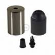 Cylindrical metal E27 lamp holder kit