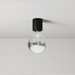 Applique with exposed light bulb and half silver sphere - IP44 Waterproof