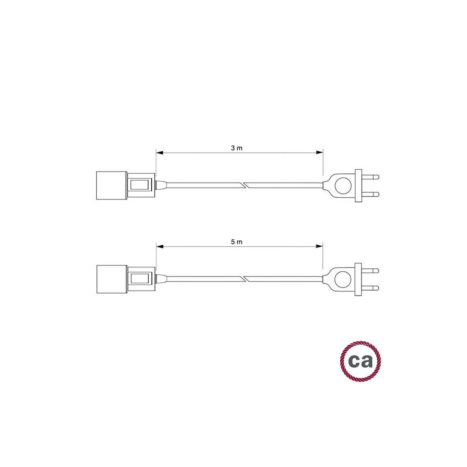 Snake Twisted for lampshade - Plug-in lamp with twisted textile cable