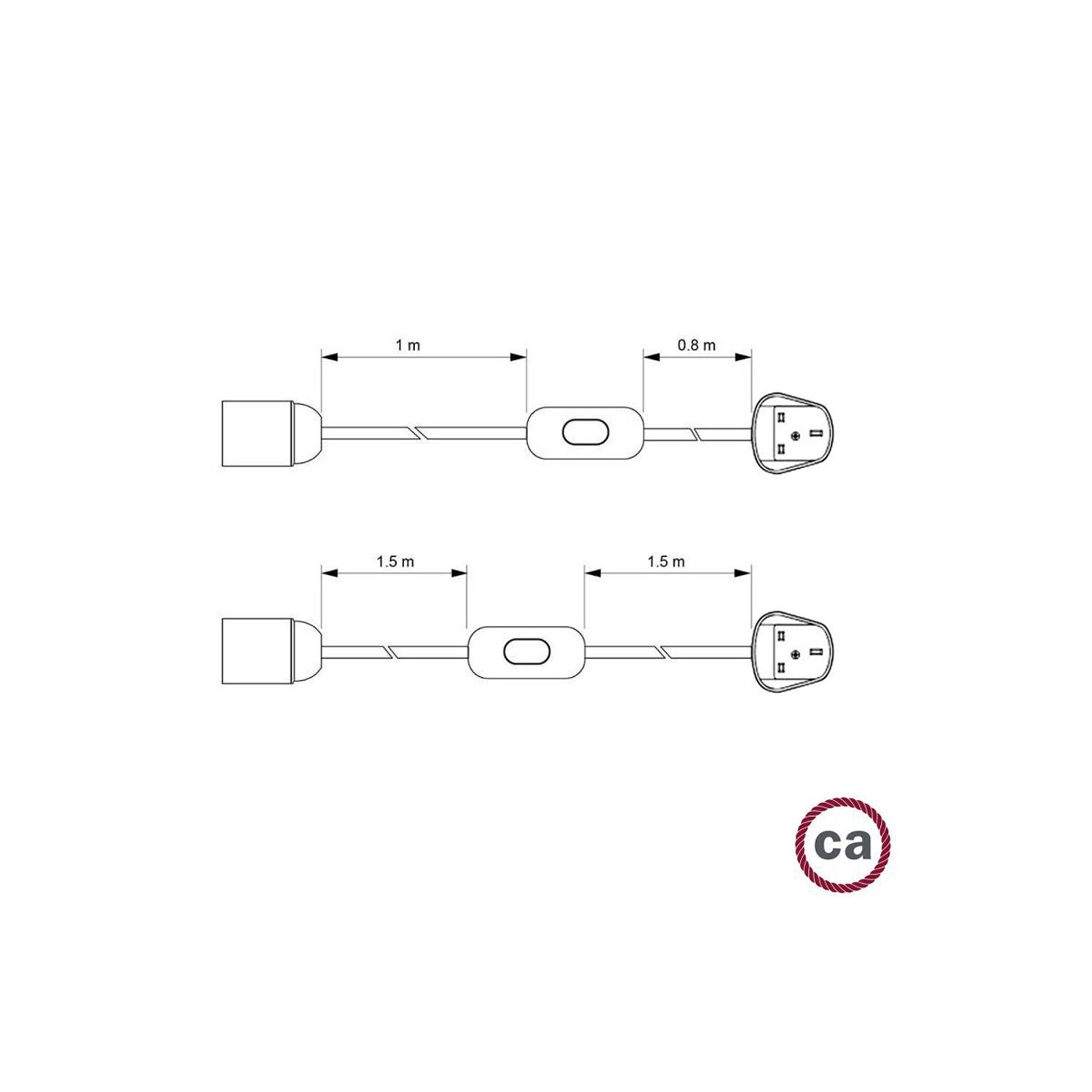 SnakeBis - Juego de cables con portalámparas y cable de tela de color